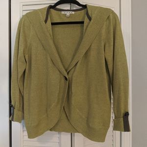 CABI 282 Light Lime Green button hoodie sweater